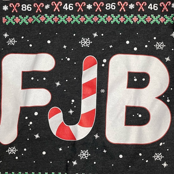 FJB Let's Go Brandon! Women’s Candy Cane Ugly Christmas Long Sleeve Shirt NWOT - Picture 5 of 7